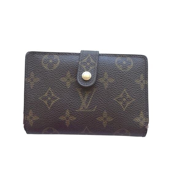 Louis Vuitton Monogram Wallet Brown Bifold Snap Closure Vintage LV 5.5”x4” - Picture 1 of 11